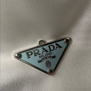 Gorgeous baby blue Upcycled Prada pendant